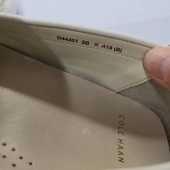 Cole Haan Womens Pinch Weekender Driver Loafers White Perforated Leather 8B - Picture 3 of 6